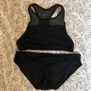 Black Mesh J.Crew Racerback Bikini